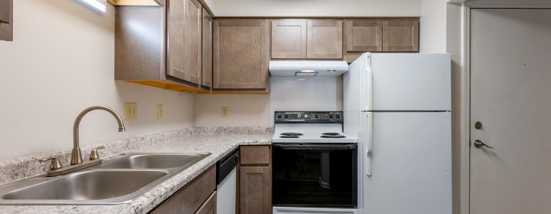 large kitchen with ample lighting